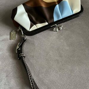 Coach Brown and Blue Wristlet